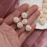 12-13mm Flower Ball Natural Pearl Hand-Woven DIY Jewelry Earring Pendant