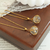 Glass Ball Pendants Necklace Stainless Steel Chain Women Christmas Gift