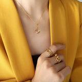 Glass Ball Pendants Necklace Stainless Steel Chain Women Christmas Gift