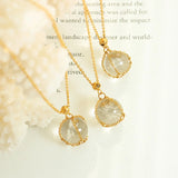 Glass Ball Pendants Necklace Stainless Steel Chain Women Christmas Gift