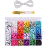 Glass Beads 4mm Elastic String Cord Alphabet Letter Beads Kit for Jewelry Making