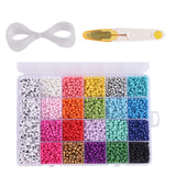 Glass Beads 4mm Elastic String Cord Alphabet Letter Beads Kit for Jewelry Making
