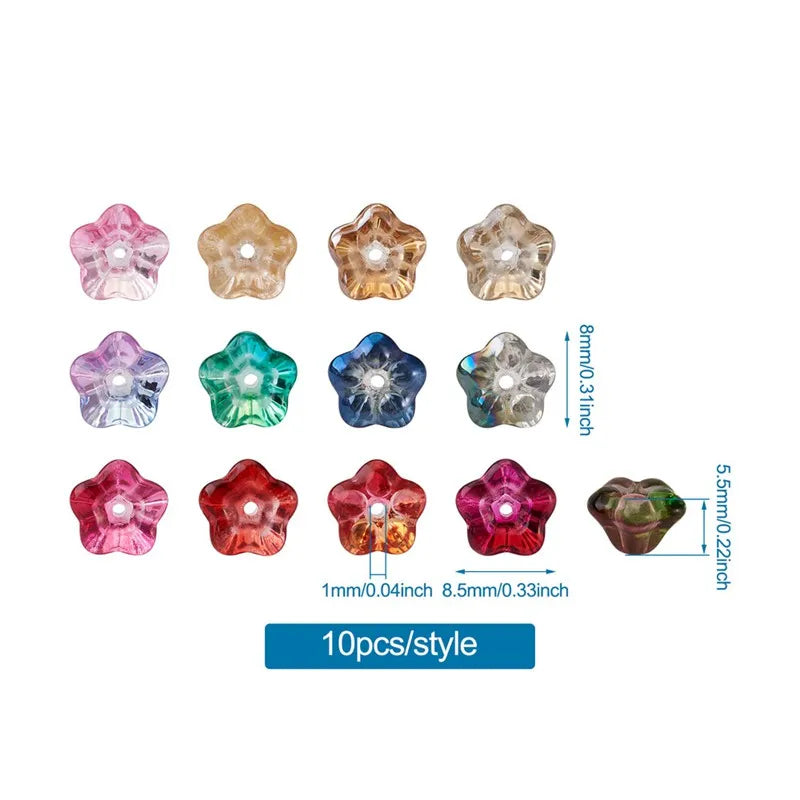 Colorful Flower Bead Cap End Cap Spacer Beads for Jewelry Making