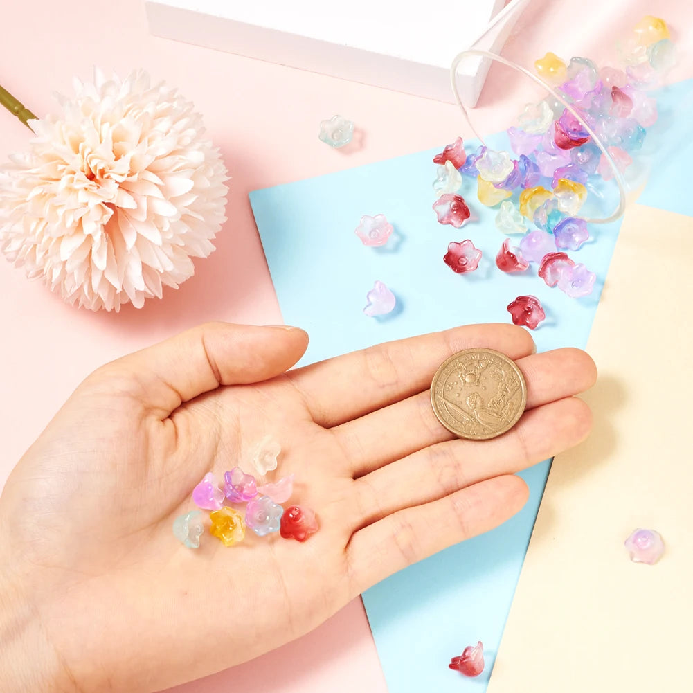 Colorful Flower Bead Cap End Cap Spacer Beads for Jewelry Making
