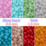 Cat's Eye Glass Beads 6-8mm Jade Round Loose Spacer for Jewelry Making