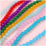 Cat's Eye Glass Beads 6-8mm Jade Round Loose Spacer for Jewelry Making