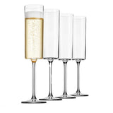 4 Pack 6-Ounce Square Edge Glass Champagne Glasses Set