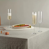 4 Pack 6-Ounce Square Edge Glass Champagne Glasses Set