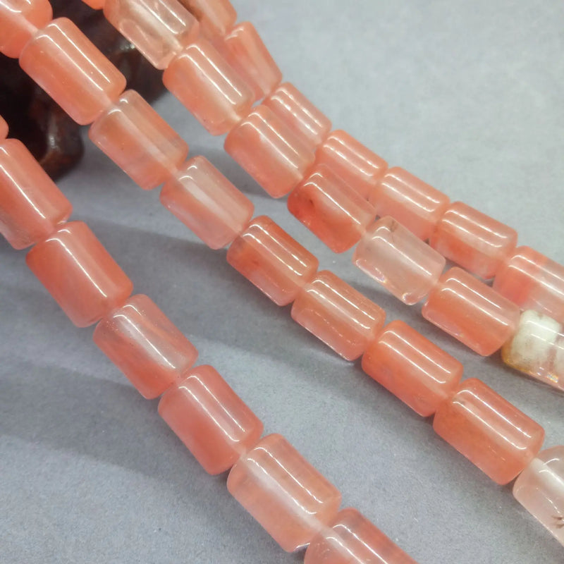 Cherry Quartz Bucket Beads Natural Loose Stone for Diy