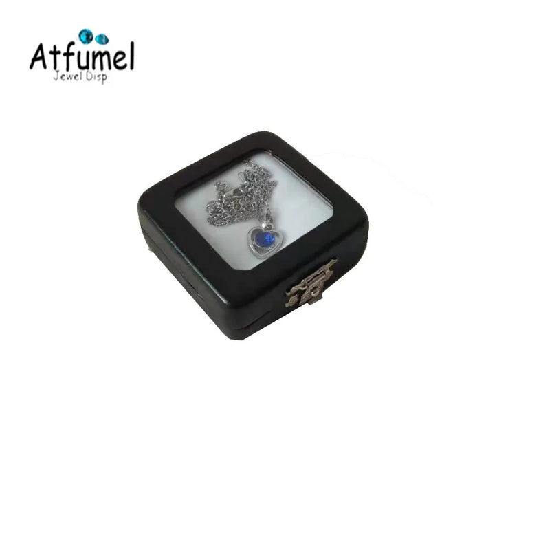 Glass Cover Diamond Jewelry Box Locked Gemstone Storage