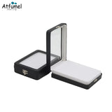 Glass Cover Diamond Jewelry Box Locked Gemstone Storage