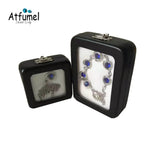 Glass Cover Diamond Jewelry Box Locked Gemstone Storage