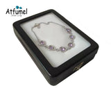 Glass Cover Diamond Jewelry Box Locked Gemstone Storage
