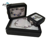 Glass Cover Diamond Jewelry Box Locked Gemstone Storage