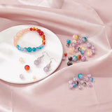 Crackle Beads Kit Round Spacer Loose Beads Set for DIY Bracelet Making