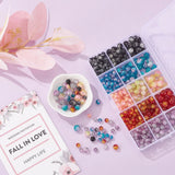 Crackle Beads Kit Round Spacer Loose Beads Set for DIY Bracelet Making