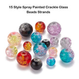 Crackle Beads Kit Round Spacer Loose Beads Set for DIY Bracelet Making