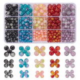 Crackle Beads Kit Round Spacer Loose Beads Set for DIY Bracelet Making