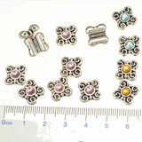 10mm Glass Crystal Beads 30pcs Silver Plate Metal DIY Jewelry Findings