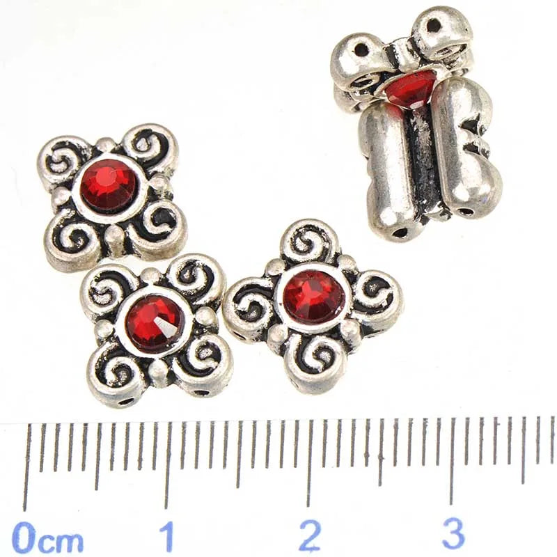 10mm Glass Crystal Beads 30pcs Silver Plate Metal DIY Jewelry Findings
