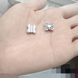 10mm Glass Crystal Beads 30pcs Silver Plate Metal DIY Jewelry Findings