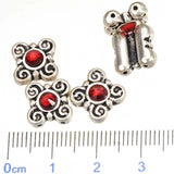 10mm Glass Crystal Beads 30pcs Silver Plate Metal DIY Jewelry Findings