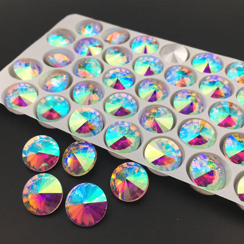 Crystal Rivoli Round Rhinestone Beads 6mm-18mm