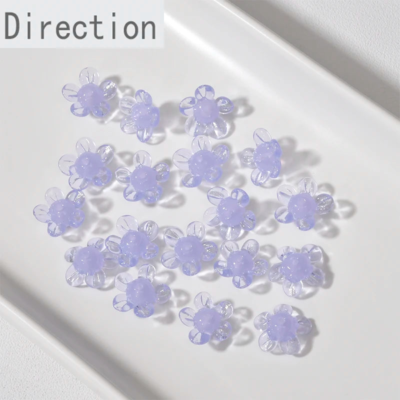Glass Five-leaf Small Flower Petal Beads Diy Retro Jewelry Material