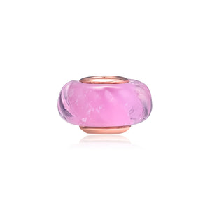 Glass Glittering Grooves Charms For Woman DIY 925 Silver Bracelet