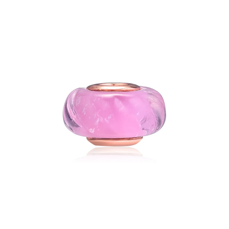 Glass Glittering Grooves Charms For Woman DIY 925 Silver Bracelet
