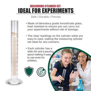 Glass Measuring Cylinders Set with Tools