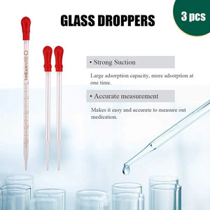 Glass Graduated Measuring Cylinders Kit with Pipettes Brushes Rod