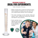 Borosilicate Measuring Cylinders Set + Accessories