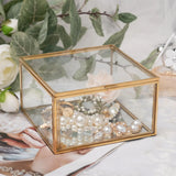 Vintage Clear Glass Jewelry Box Tray Candle Holder Organizer