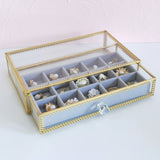 Clear Glass Jewelry Box Wedding Earrings Rings Display