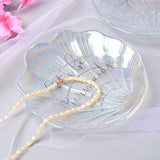 Shell Shape Glass Jewelry Display Plate Organizer