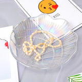 Shell Shape Glass Jewelry Display Plate Organizer