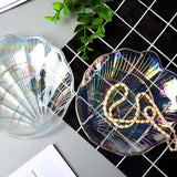 Shell Shape Glass Jewelry Display Plate Organizer