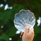 Shell Shape Glass Jewelry Display Plate Organizer