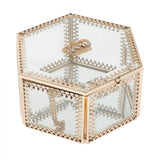 Geometric Glass Jewelry Organizer Box Terrarium Plants Holder