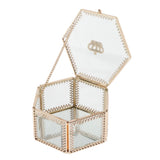 Geometric Glass Jewelry Organizer Box Terrarium Plants Holder
