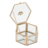 Geometric Glass Jewelry Organizer Box Terrarium Plants Holder