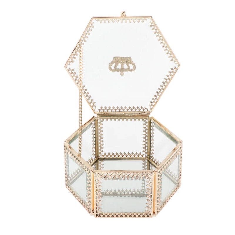 Geometric Glass Jewelry Organizer Box Terrarium Plants Holder