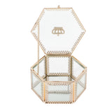 Geometric Glass Jewelry Organizer Box Terrarium Plants Holder