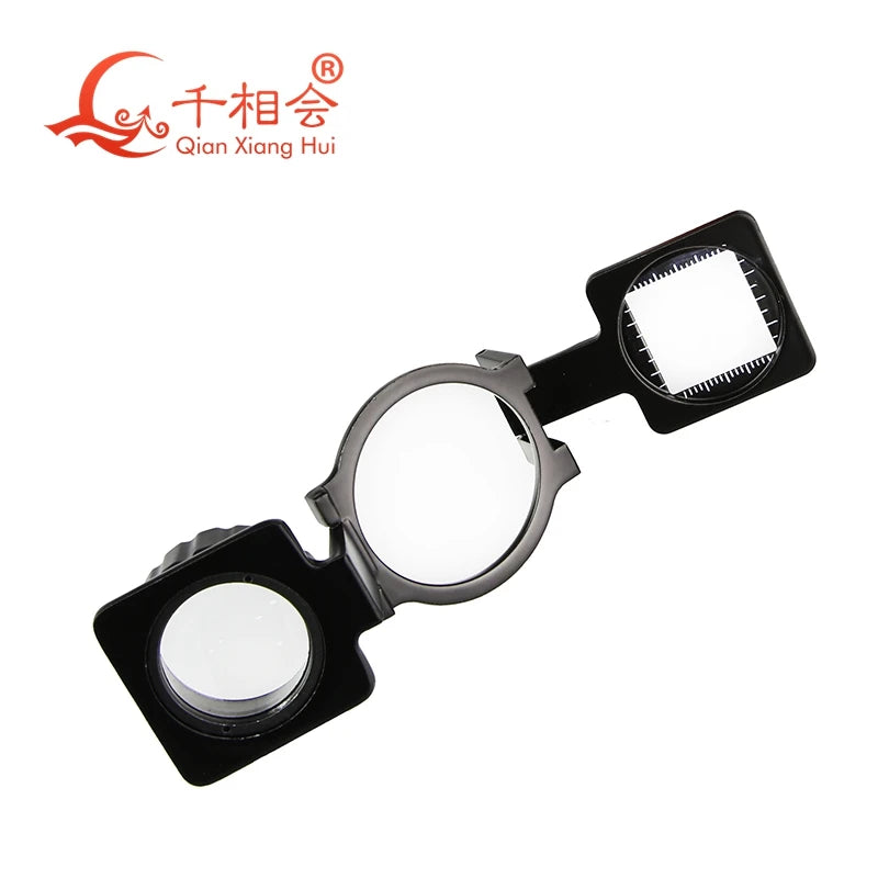 3X Folding Cloth Magnifying Glass Loupe with Scale