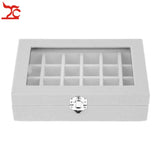 24 Grids Velvet Jewelry Display Organizer Holder Case