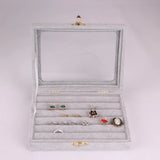 Velvet Jewelry Display Box Case Organizer Stand Holder Showcase