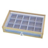 Glass Lidded Jewelry Box Keepsake Display Tray Organizer Case Wedding