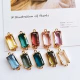 Glass Mix Eardrop Alloy Necklace Earring Charms 4pcs
