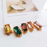 Glass Mix Eardrop Alloy Necklace Earring Charms 4pcs